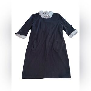 Talbots Navy Dress with Blue Striped Accents